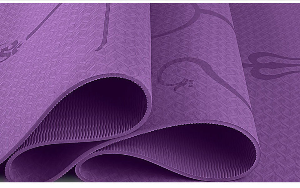 Tapis de yoga antidérapant en TPE Position Line pour débutants