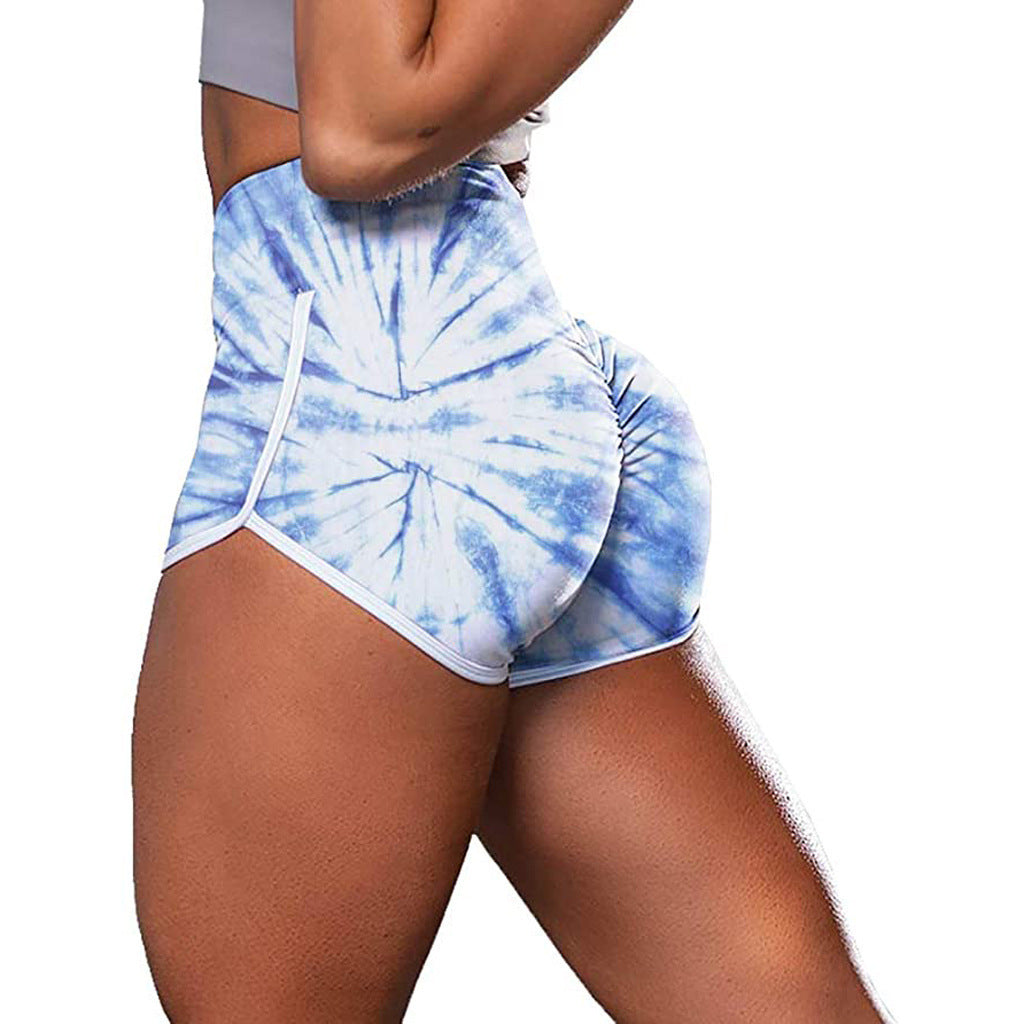 Short de fitness décontracté camouflage tie-dye pour femme