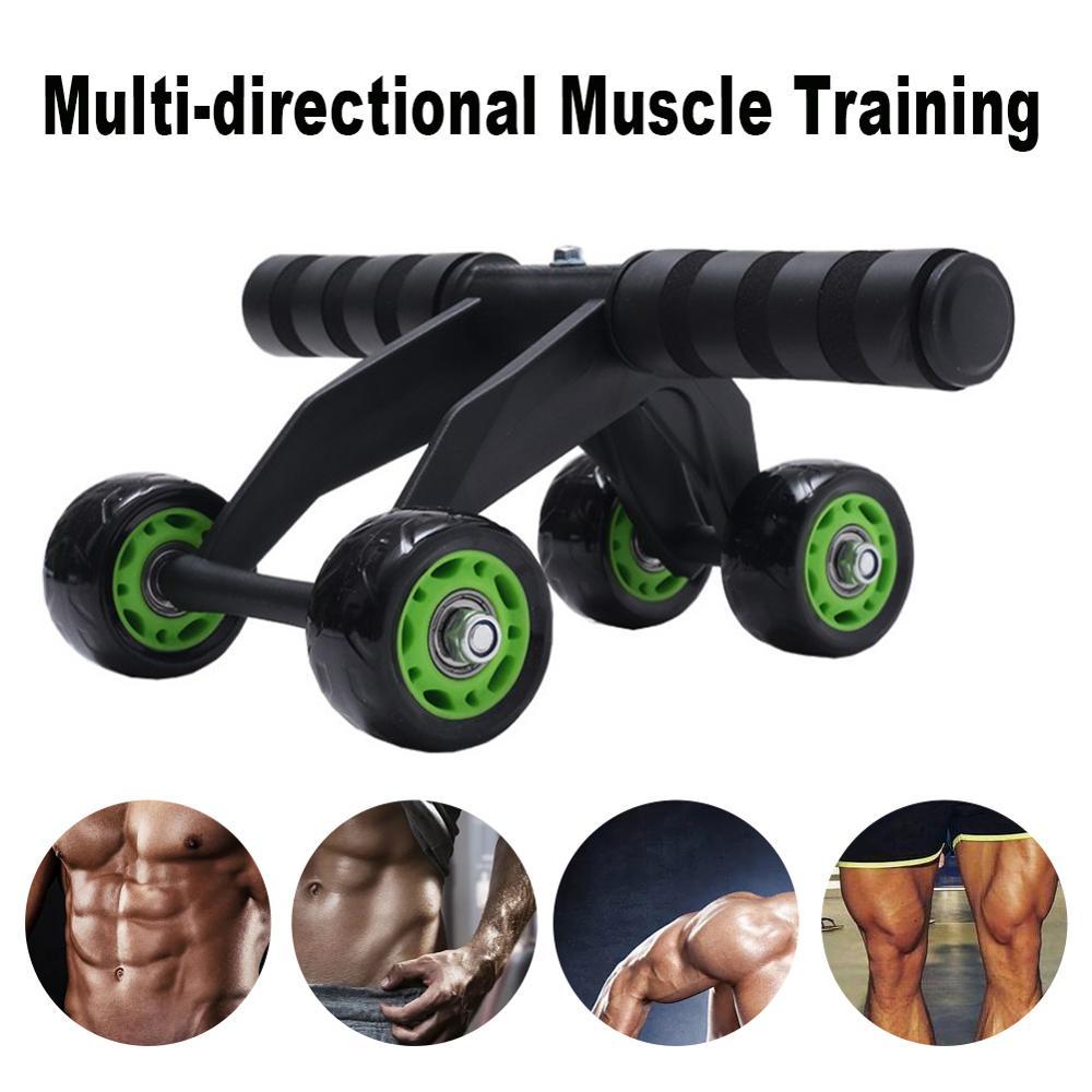 Rouleau abdominal à quatre roues pour exercices à domicile