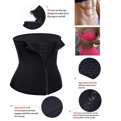 Ceinture à trois boutons zippée en néoprène, corset fitness