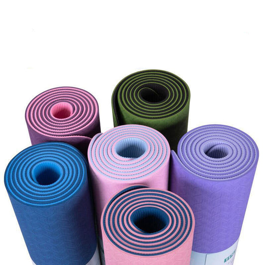 Tapis de yoga bicolore 6 mm, tapis de fitness
