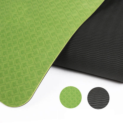 Tapis de yoga bicolore 6 mm, tapis de fitness