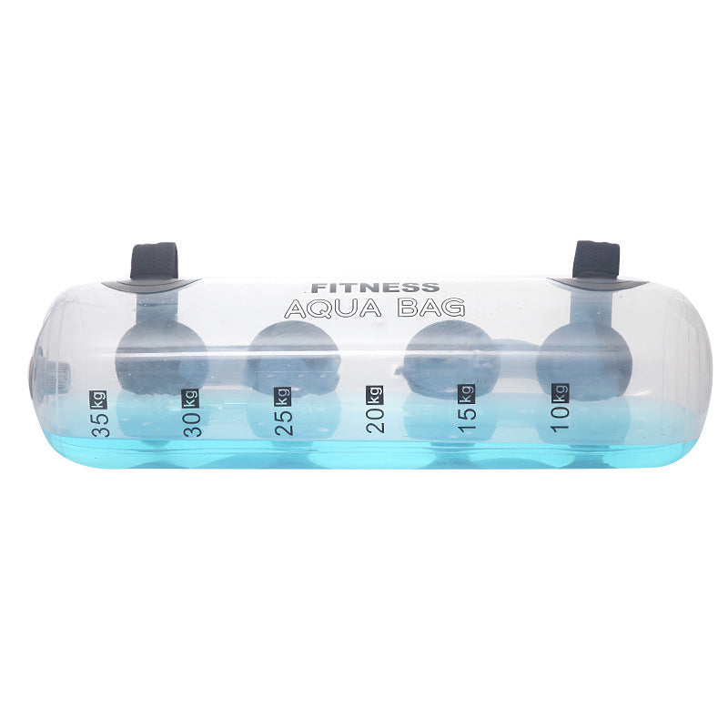 Haltères à eau cylindriques transparentes pour le fitness et l'haltérophilie