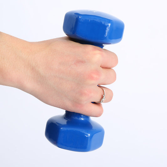 Color fitness dumbbells. Haltères de fitness colorés.