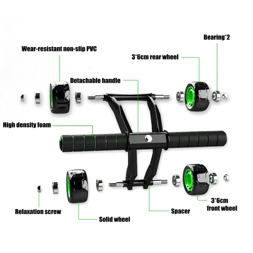 Rouleau abdominal à quatre roues pour exercices à domicile