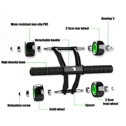 Rouleau abdominal à quatre roues pour exercices à domicile