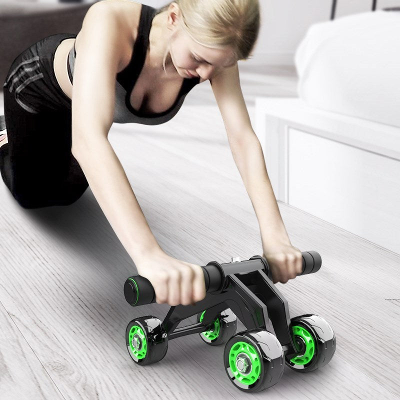 Rouleau abdominal à quatre roues pour exercices à domicile