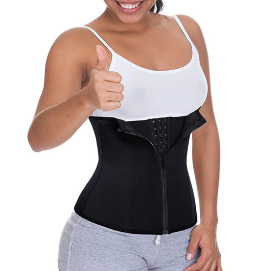 Ceinture à trois boutons zippée en néoprène, corset fitness