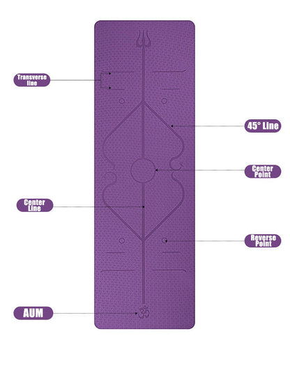 Tapis de yoga antidérapant en TPE Position Line pour débutants