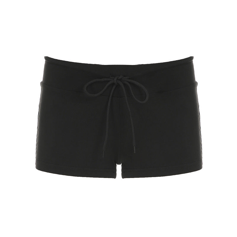 Short de sport et de fitness moulant en polyester pour femme
