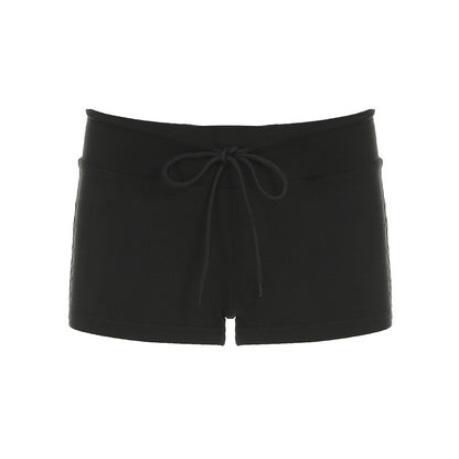Short de sport et de fitness moulant en polyester pour femme