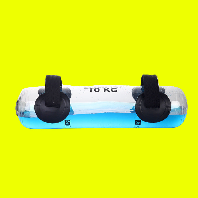 Haltères à eau cylindriques transparentes pour le fitness et l'haltérophilie