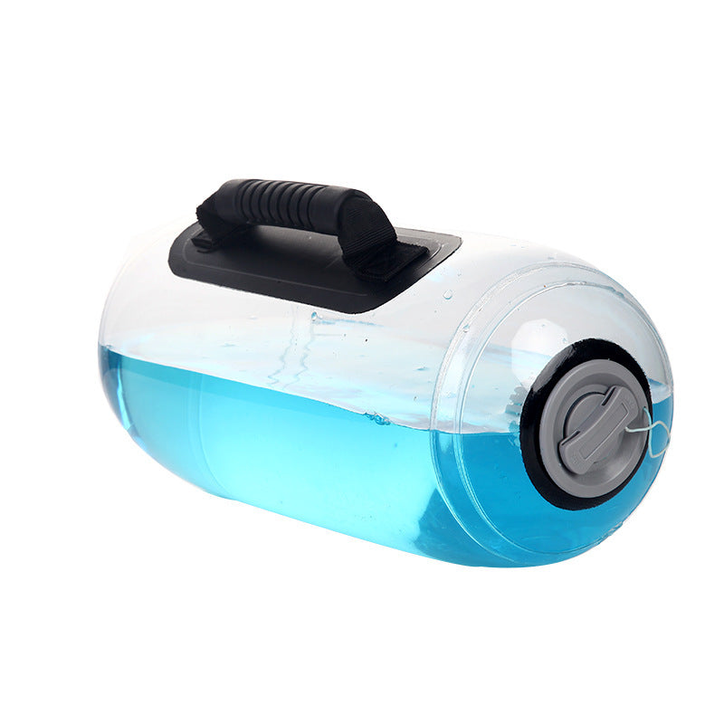 Haltères à eau cylindriques transparentes pour le fitness et l'haltérophilie